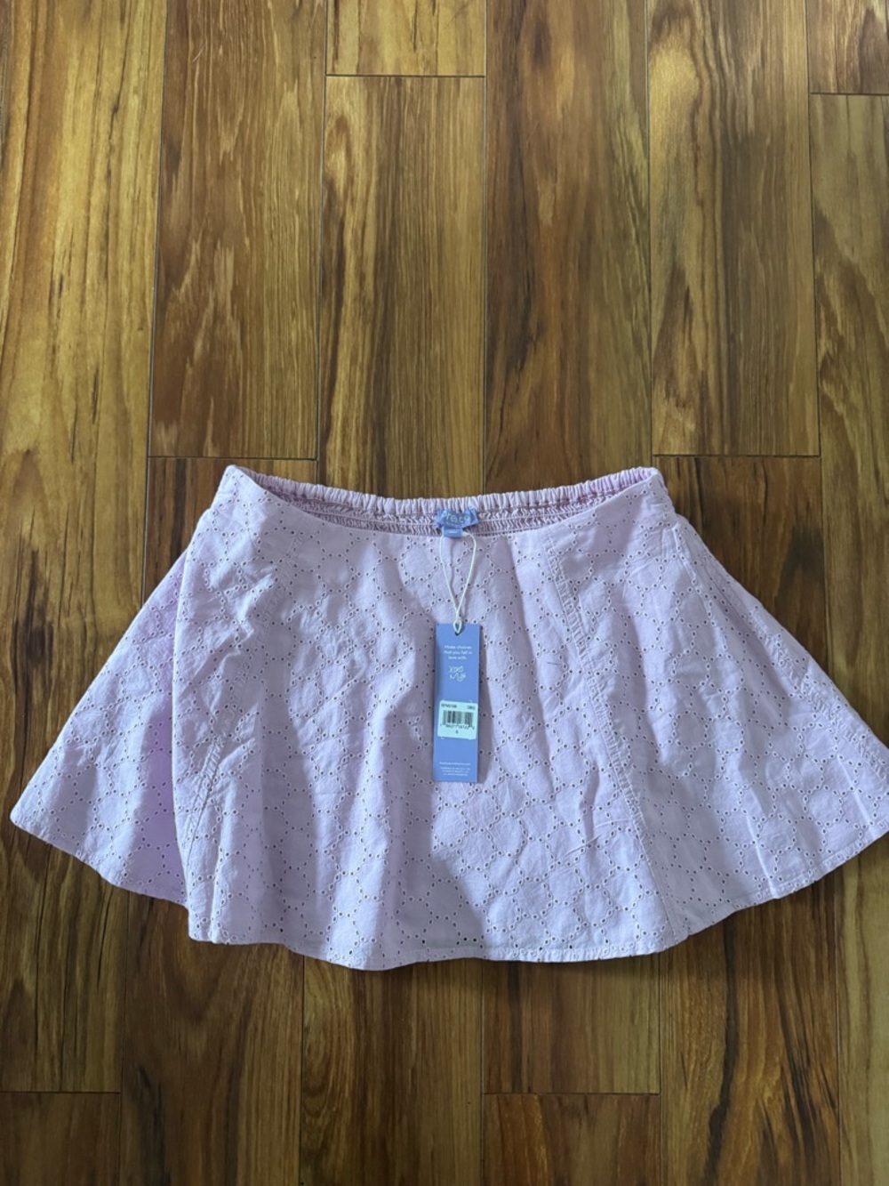 Lavender Eyelet Skater Skirt by Unbranded